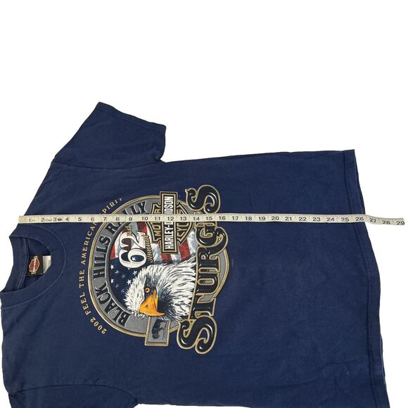 Vintage Y2K 2002 Sturgis Harley-Davidson Eagle T-Shirt Size Medium Blue - Picture 6 of 7